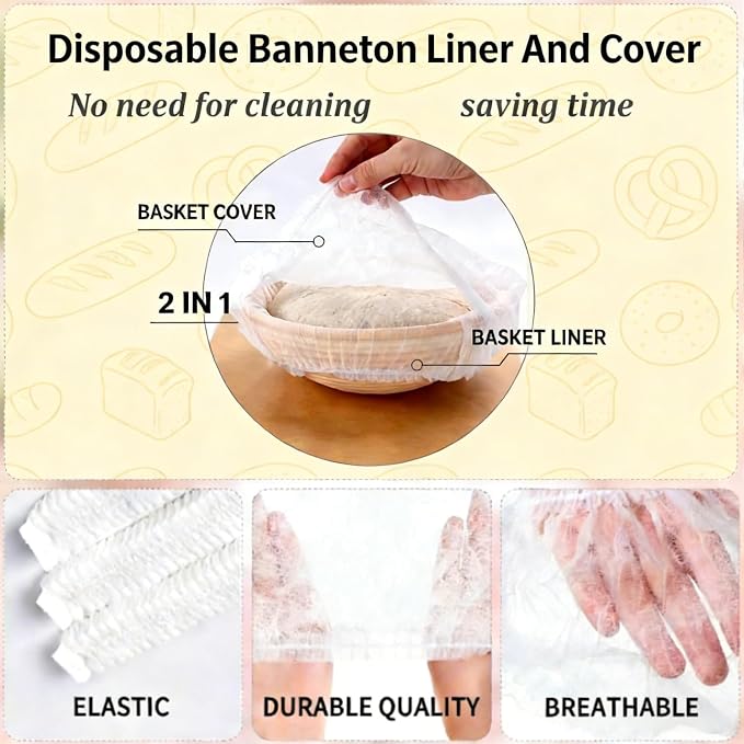 Sourdough Bread Baking Supplies, Sourdough Starter Kit, Banneton Bread Proofing Basket Tools Set, Ideal Gifts for Bakers Women Mom Wife