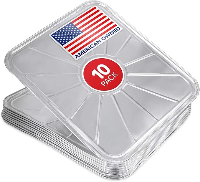 Disposable Foil Oven Liners (10 Pack) Oven Liners for Bottom of Electric Oven and Gas Oven - Reusable Oven Drip Pan Tray for Cooking and Baking - 18.5" x15.5”