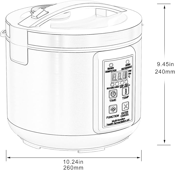 5L Black Garlic Fermenter, Automatic Garlic Fermenting machine, Wine Fermenting Machine, Yogurt Maker with Temperature Control