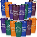 Pickmesh 15 Pcs Employee Appreciation Gifts Bulk 16 oz Plastic Tumblers with Lids Graduation Teacher Appreciation Gifts Reusable Coffee Cups for Staff Volunteer Coworker Team (Multicolor)