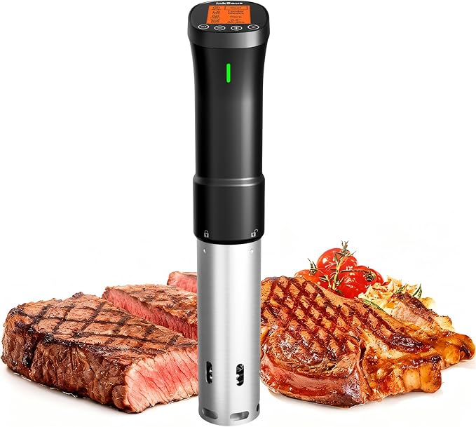 WiFi 2.4G Sous Vide Cooker, 1000W Sous Vide Machine Ultra-Quiet & 3D Fast Heating, App Control, Timer, Precise Calibration & Restaurant Chef-Level Recipes