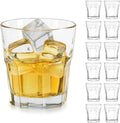 Libbey Gibraltar DuraTuff Drinking Glass Drinking Cup Set, Iconic Heavy Base Bar Glassware hick Drinking Glasses Set of 12, 10-Ounce Rocks Glasses