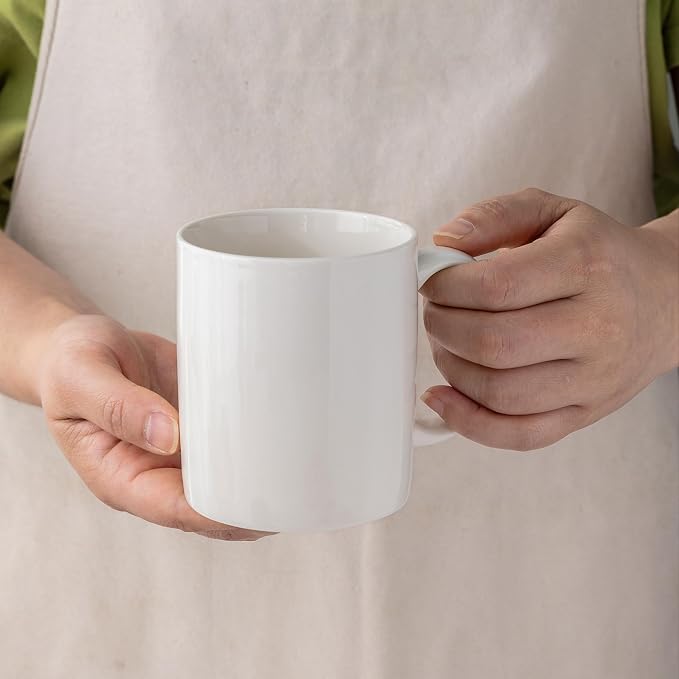 AmorArc 12oz Off White Coffee Mugs, Ceramic Coffee Mugs with Large Handle for Man, Woman, Light Weight Coffee Mugs Set for Latte/Cappuccino/Cocoa/Milk, Dishwasher & Microwave Safe, 36Pcs
