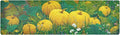 2-in-1 Table Runner Trivet for Hot Dishes Heat Resistant Hot Plate Mat Pad 39x12 Inch Waterproof Table Protector Trivets for Countertop Decorative Yellow Pumpkin Flower Tree