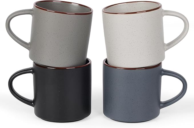famiware Coffee Mugs Set of 4, Nebula 14oz Coffee Mugs, Ceramic Cup Set with Handle for Latte, Tea, Milk, Cappuccino, Cocoa, Multi-color