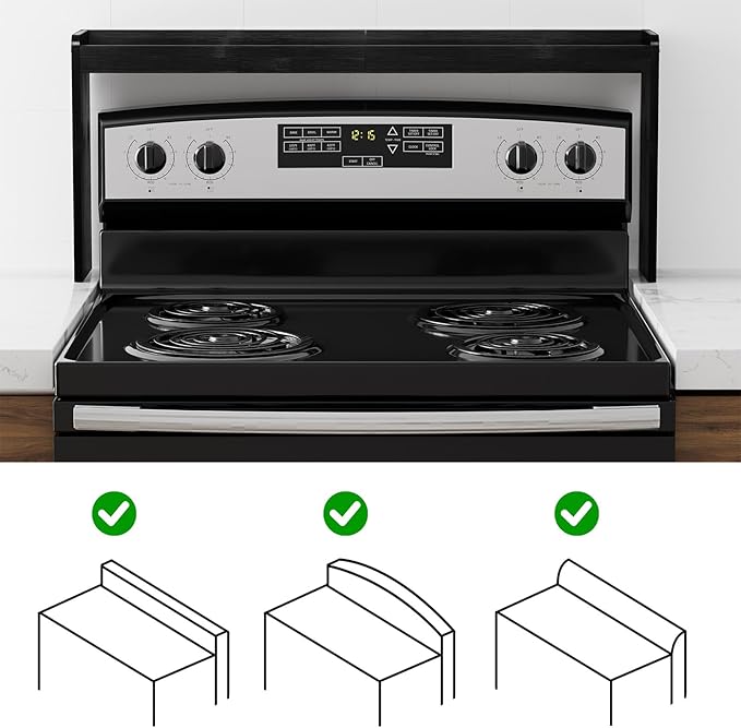 SpaceAid Bamboo Over the Stove Spice Holder Shelf, 31.5" Kitchen Organizer Stove Spice Top Rack, 11.6" Height Countertop Storage, Over Oven Back Sink Organization Shelf, Black