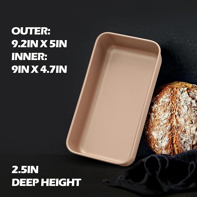 Leonyo 8 Pack Non-Stick 9x5IN Stainless Steel Bread Loaf Pan, Rose Gold | Metal Sandwich Bread Loaf Pans, Bread Pan Tins for Homemade Meatloaf Cakes Brownies Lasagnas, Dishwasher Oven Safe