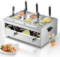 WantJoin Commercial Pasta Cooker - Electric Pasta Cooker with 6 Noodle Strainers, Precision Temp Control 86°F to 230°F, Cooking Machine w/Drain Valve for Spaghetti Ramen, Noodles and Vegetables