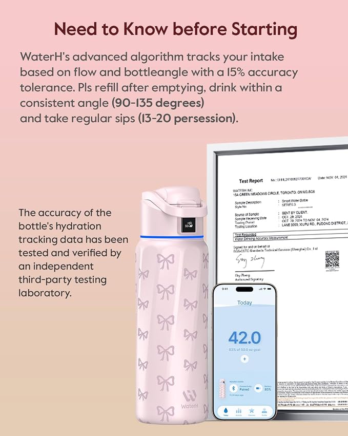 BOOST Smart Water Bottle with Reminder & Tracker, Double Wall Vacuum Insulated Bottles Stainless Steel, 32oz BPA-Free Wide Mouth for School, Gym, Office, Ideal for Father's Day