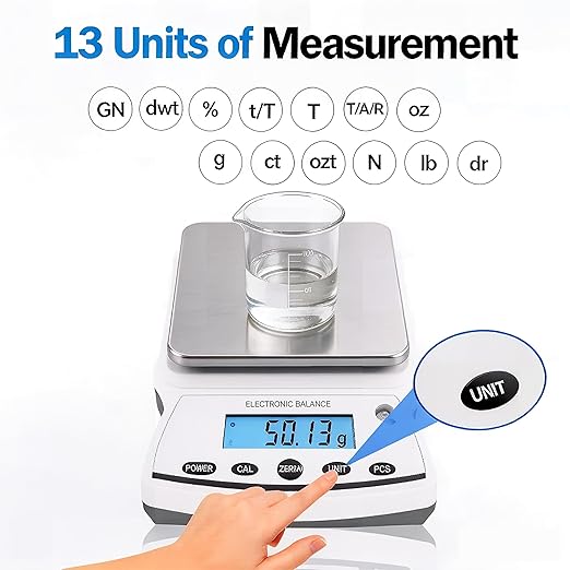Lab Analytical Balance Scale 5000g x 0.01g High Precision Laboratory Analytical Scale – Lab Jewelry Scientific Use