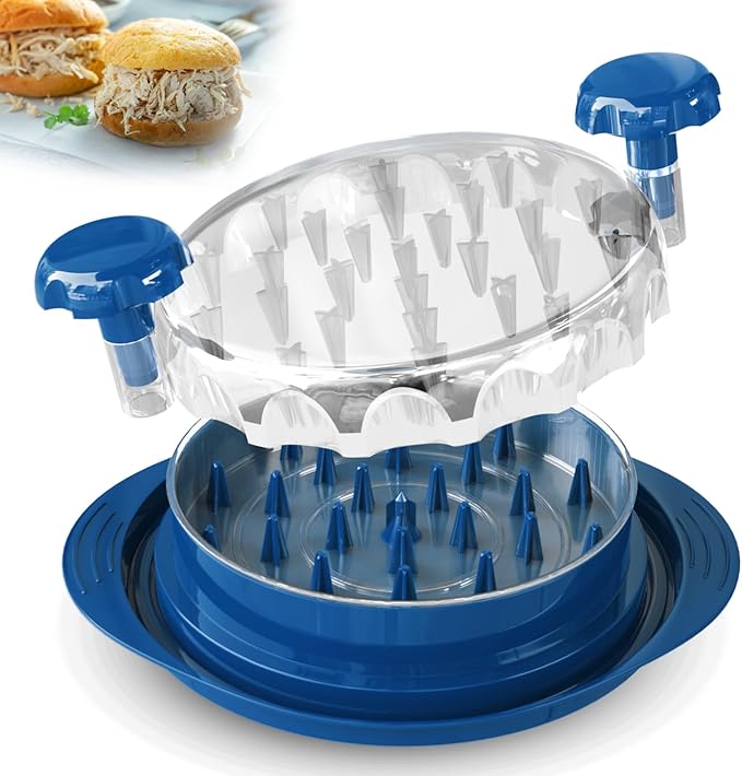Chicken Shredder with Tray – Fast & Easy Meat Shredder for Pulled Chicken, Pork or Beef – BPA-Free, Anti-Slip Base, Dishwasher Safe – Manual BBQ Gadget – Designed in USA – Cozy Kitchen