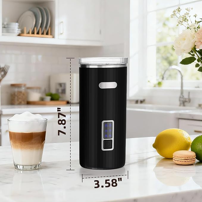 Electactic Milk Frother, 6-in-1 Electric Milk Steamer, 8.5oz/250ml Automatic Warm and Cold Foam Maker and Milk Warmer for Latte, Cappuccinos, Macchiato, From the Makers of Instant 400W, Black