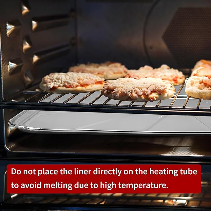25 Pack Disposable Foil Oven Liners, 18.5 x 15.5 Inch Aluminum Foil Liners for Electric Oven & Gas Oven, Oven Drip Pan Tray for Baking, Roasting, Grilling & Cooking