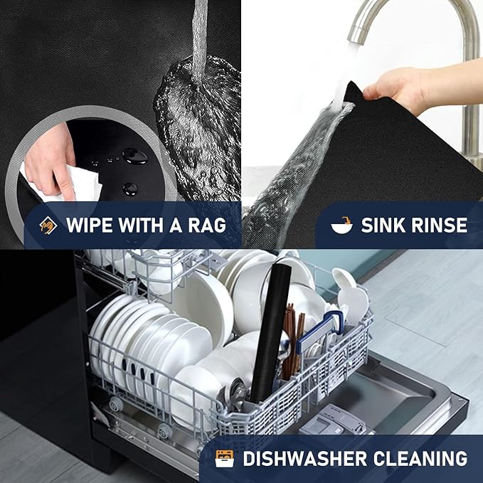 Large Teflon Mats, Reusable Non-Stick Oven Liners For Toaster Ovens, Dishwasher Safe, Oven Mat For Bottom Of Oven (13" x 16" / 2pcs) (13" x 16" 6pcs Black)