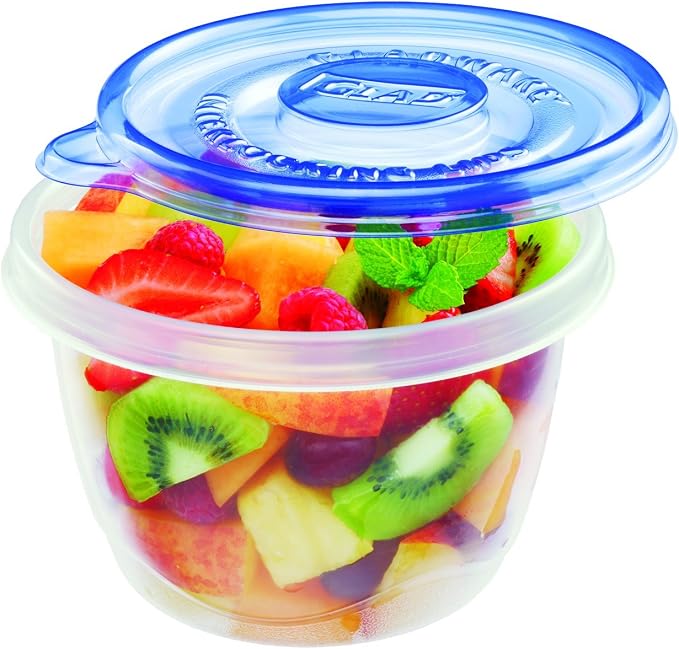 Glad Food Storage Containers - Mini Round Containers - 4 Ounce - 8 Count (Pack of 12)
