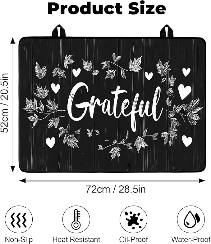 Heat-Resistant Glass Stove Top Cover with Anti-Slip Rubber Coating – 28.5x20.5 Inch Electric Stove Protector, Scratch-Resistant, Expands Counter Space, Stylish Kitchen Decor
