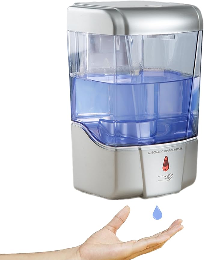 Automatic Hand Dryer and Soap Dispenser Set Wall Mounted High Speed ABs Hand DryerTouchless Automatic Soap Dispenser for HomeBathroom&Commercial Use-Silver