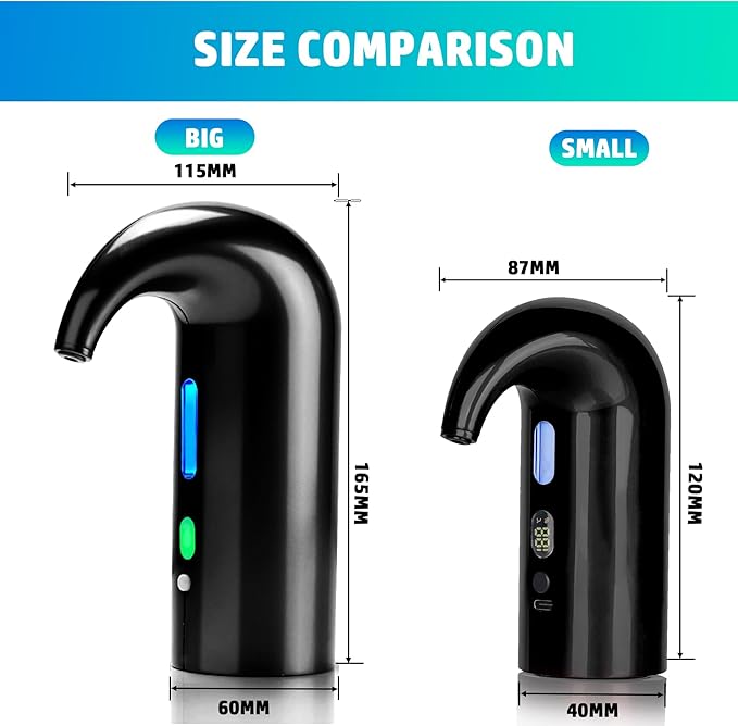 Electric Wine Aerator Pourer, Portable Automatic One-Touch Decanter Dispenser Pump for Red and White Wine with USB Rechargeable Battery