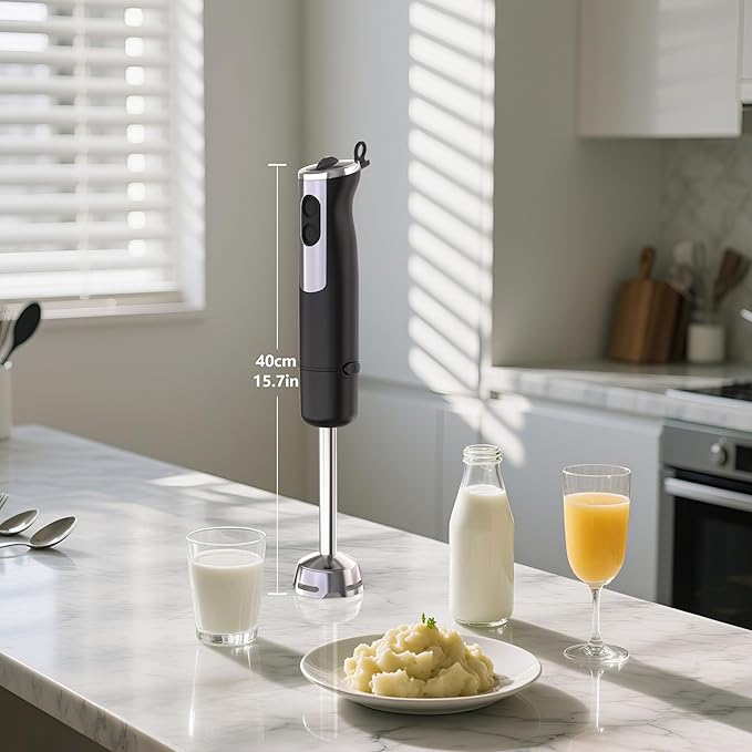 Immersion Blender Handheld,1000W hand blender stainless steel,Stick Blender,2-speed wired mixer, Includes Beaker, Whisk, Frother, for Kitchen, Baby Food Blender,smoothies