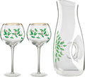 Lenox Holiday Drinkware Glassware Collection, Decanter & Wine Glass Set, 3-Piece