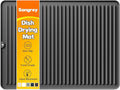 Songrey 24" x 18" Silicone Dish Drying Mat, Kitchen Counter Drying Pad for Sink Dishes or Under Rack, Multi-Use as Heat Resistant Trivet, Coffee Bar Mat