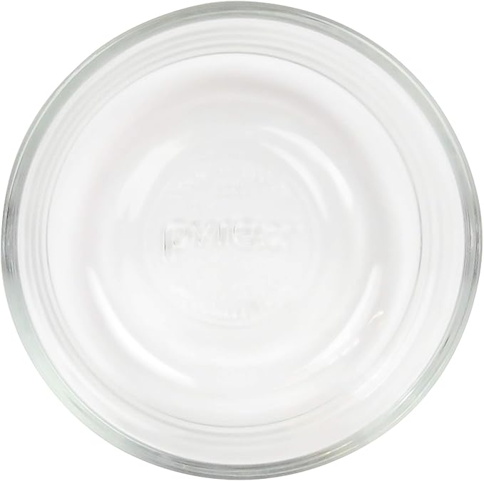 Pyrex 7200 2 Cup Glass Bowls & 7200-PC Poppy Red Food Storage Replacement Lids (6-Pack) - Made in the USA