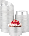 Beasea Aluminum Ramekins, 200 Pack 4" 7.3oz 215ml Mini Disposable Baking Foil Cups No Lids Ramekin Cup Cupcake Aluminum Baking Cups for Party - Silver