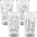 Tervis Wildflower Crystal Collection Made in USA Double Walled Insulated Tumbler Travel Cup Keeps Drinks Cold & Hot, 16oz - 4pk, Assorted