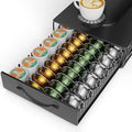HFHOME Coffee Pod Holder Drawer Compatible with Nespresso - 48 Small or 24 Large VertuoLine Pods - Coffee Capsule Storage Organizer for Vertuo - Coffee Capsule Holder for Home Kitchen