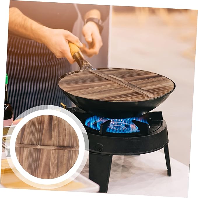 1Pc Wooden Pot Lid for Household Use Cooking Pot Cover for Kitchen Splicing Design for Enhanced Protection for Frying Pans and Cooking Pots