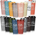 Pickmesh 15 Pcs Employee Appreciation Gifts Bulk 16 oz Plastic Tumblers with Lids Graduation Teacher Appreciation Gifts Reusable Coffee Cups for Staff Volunteer Coworker Team (Varicolored)