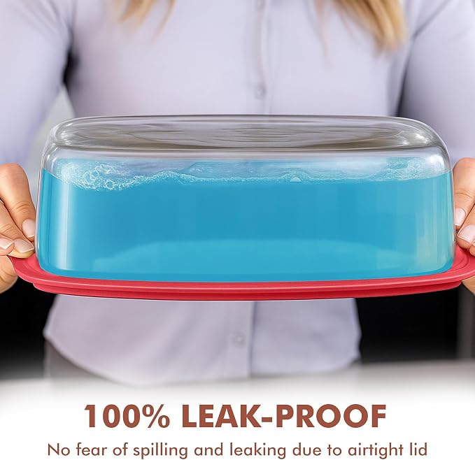 Razab LARGE 7.6 Cups/1800 ML/1.9 Qt Glass Loaf Pan with Lids - Meatloaf Pan BPA free Airtight Lids Grip Handle Easy Carry, Microwave and Oven Safe - Loaf Pans For Baking Bread, Cakes, Glass Loaf Pan