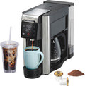 Hamilton Beach Flexbrew Advanced 5-in-1 Drip & Single Serve Coffee Maker | Single Serve Hot & Iced Coffee Maker | 12 Cup Programmable Drip Coffee Maker | Removable 60 oz. Reservoir | Black
