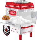 Nostalgia Coca-Cola Snow Cone Machine – Retro Table-Top Snow Cone Maker with Stainless Steel Blades – Slushie Machine Includes 2 Reusable Plastic Cups & Ice Scoop, Makes 20 ICY Treats - White & Red