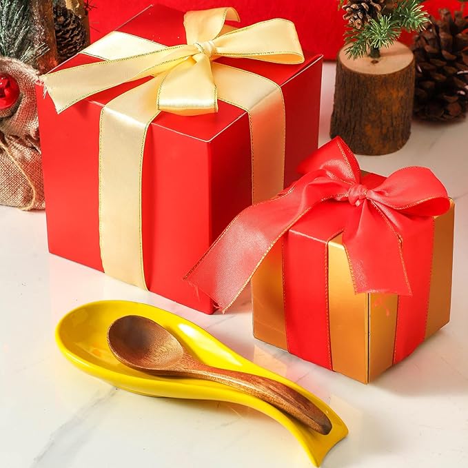 Spoon Rest for Stove Top, Ceramic 8.7 Inch Large Spoon Holder for Kitchen Counter, Yellow Porcelain Utensil Rest for Ladle, Spatula, Tongs, Housewarming Gift, Dishwasher Safe and Heat-Resistant (1 PC)