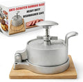 Heavy Duty Hamburger Press Patty Maker, Adjustable 1/4 to 3/4 lb Meat Mold, Detachable Spring Plunger with Bamboo Base, Shape Perfect Burgers in 1-Sec for Daily Meals & BBQ