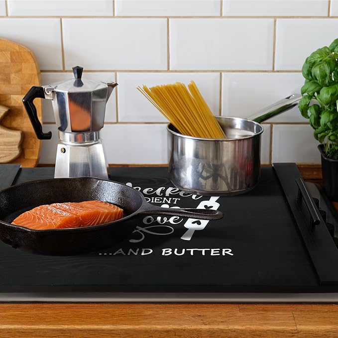 Spiareal Noodle Board Gas Stove Top Cover with Handles Noodle Board Stove Top Cover Farmhouse House Mother's Day Housewarming Gifts for Electric Stovetop Gas Burners Sink Covers(Classic Style)