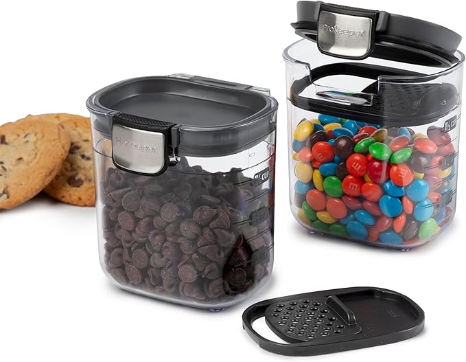 Progressive PKS-401 1.5 Cup Mini Prokeeper+ Airtight Silicone Seal Storage Container Great For Spices & Baking Acessories (2- Piece)
