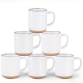 GBhome Large Coffee Mugs Set of 6, 16oz Handmade Stoneware Coffee Mugs Set with Large Handle for Cappuccino/Latte/Tea/Hot Cocoa, Dishwasher & Microwave Safe, Off White
