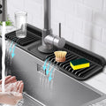 17.7-Inch Kitchen Sink Splash Guard Mat | 7° Slope for Fast Self-Draining | Snap-Lock Design | Universal & Cuttable Silicone