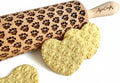 Rolling pin PAW-HEARTS. Wooden embossing rolling pin with paw pattern. Embossed cookies. Pottery. Birthday gift. Dog cat pet lover