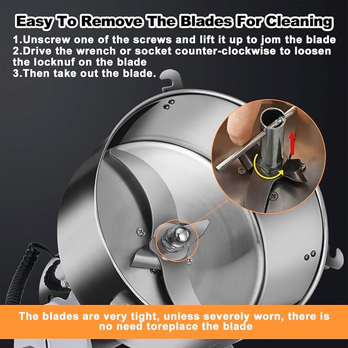 Electric Grain Grinder 800g,Swing Type Grain Mill Grinder 3000W,110V Stainless Steel High-speed Spice Herb Grinders Superfine Machine Dry Cereals Pulverizer Swing Type