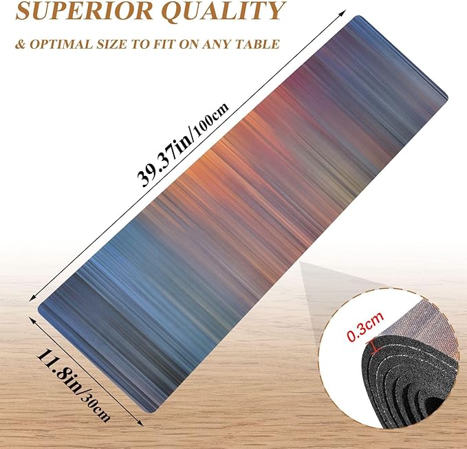 Orange Blue Gradient Stripe Trivet Table Runner Heat Resistant 230F for Hot Dishes Pots Plates Kitchen Dining Table Protector Decorative 39.37x 11.8
