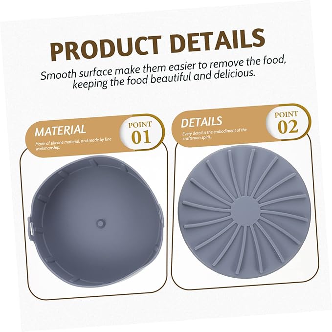 Air Fryer Silicone Liners Reusable Non-Stick Baking Mat Silicone Pot for Easy Cleaning Compatible Air Fryers and Ovens for Baking and Cooking