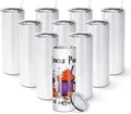 AGH 10 Pack Sublimation Tumblers Blank 20 OZ Straight Skinny Tumbler with Straw, Stainless Steel Double Layer Insulated Mug, Individually Box, Travel Tumblers