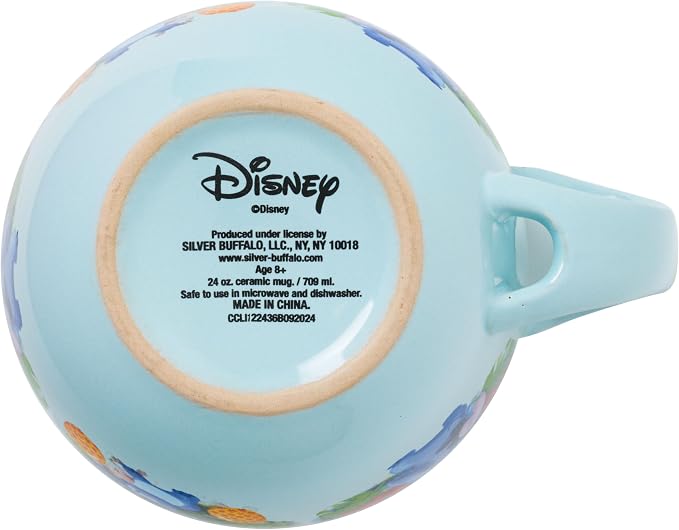 Silver Buffalo Disney Lilo and Stitch Tropical Water Hawaii Ceramic Soup Mug with Spoon Set, 24 Ounces