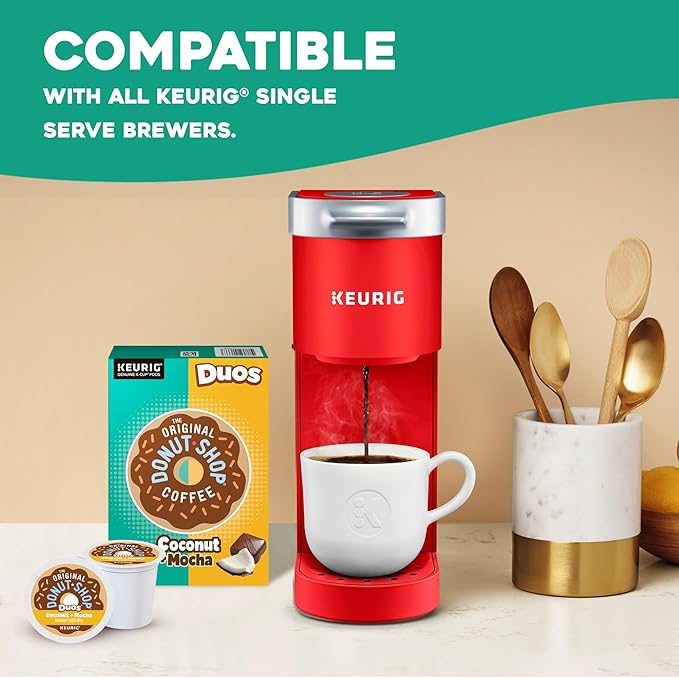 The Original Donut Shop Duos Coconut + Mocha Coffee, Keurig Single Serve K-Cup Pods, Medium Roast Coffee, 60 Count, (6 Packs of 10)