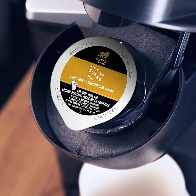 Marley Coffee Get Up Stand Up, Fairtrade Certified, Light Roast Coffee, Keurig K-Cup Brewer Compatible Pods, 12 Count (Pack of 6)