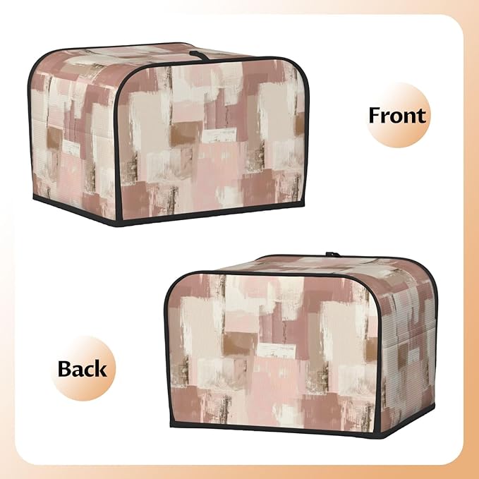 Toaster Cover 4 Slice Modern Art Dusty Pink Abstract Kitchen Small Appliance Covers with Pockets Dust and Fingerprint Protection