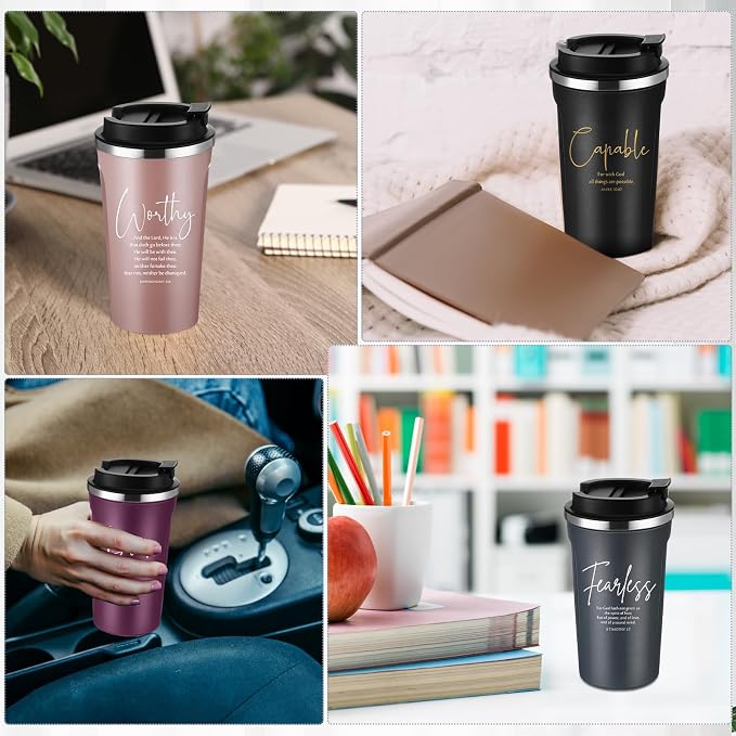 Meanplan 10 Set Christian Church Gift Bible Verse Tumbler Bulk 17oz Coffee Cup Religious Inspirational Tumbler for Women Men Church Member Grandparents Pastor Clergy(Multicolor, Bible Word Theme)